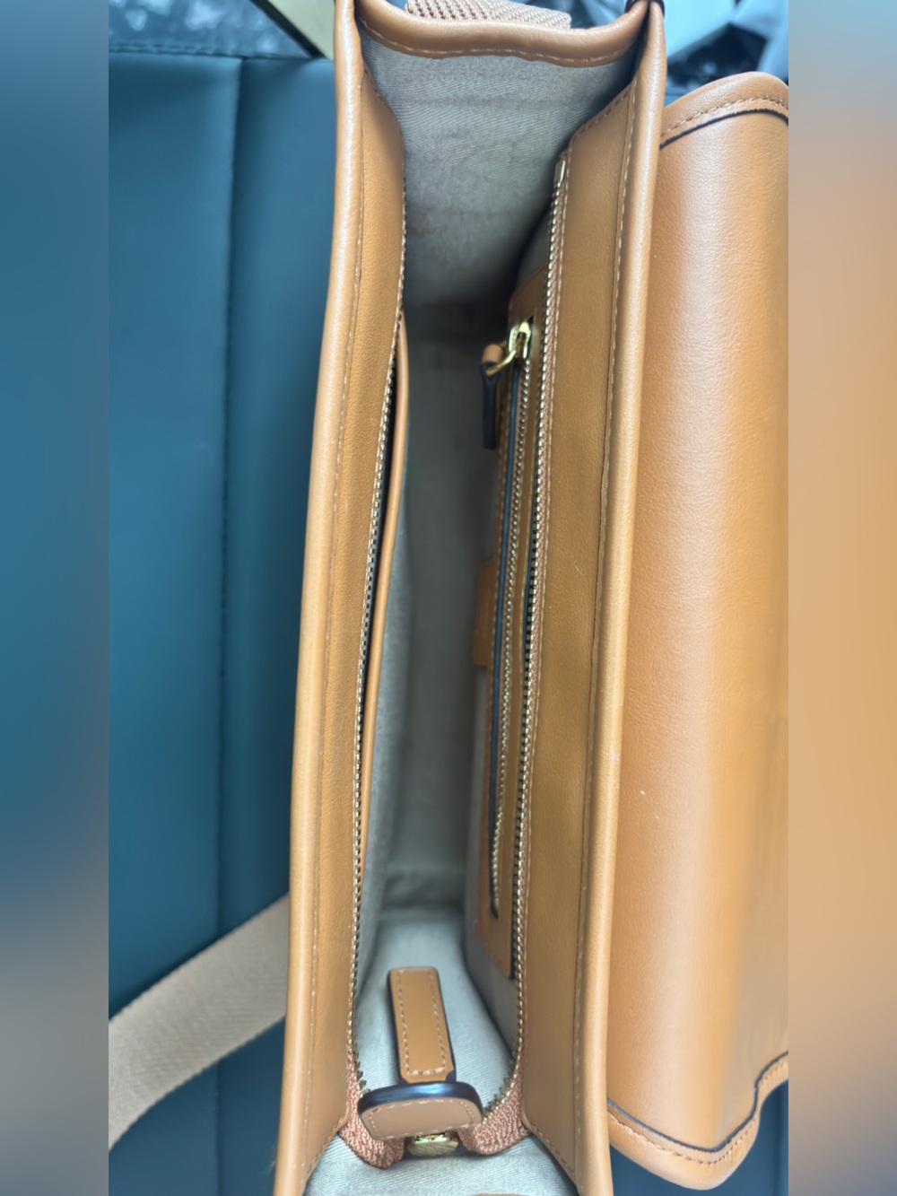 MCM Tan/Black Visetos Logo Crossbody Bag - Picture 2 of 4